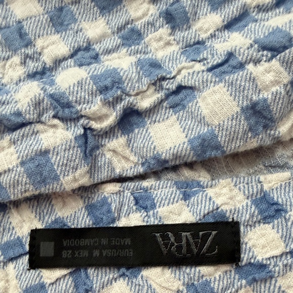 Zara Blue Checkered Midi Dress - Picture 3 of 4